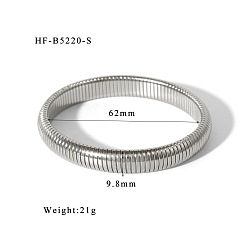 Нержавеющая Сталь Цвет 304 браслеты из нержавеющей стали, змеиные браслеты для женщин, цвет нержавеющей стали, 3/8 дюйм (0.98 см), внутренний диаметр: 2-1/2 дюйм (6.2 см)