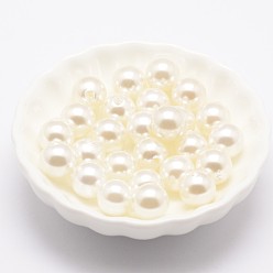 Floral White Shell Pearl Beads,  Grade A, Round, Half Drilled, Floral White, 5mm, Hole: 1mm