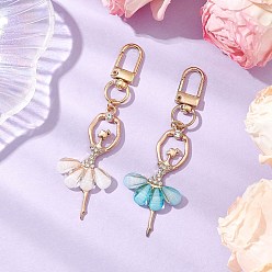 (52) Непрозрачная лаванда Подвеска в виде балерины из сплава и смолы, подвески с поворотными застежками для брелка, кошелек, украшение для рюкзака, разноцветные, 93 мм, 2 шт / комплект