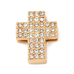 Cross 304 изящные слайды из нержавеющей стали, вакуумное покрытие pvd, золотые, крестик, 16x12.5x4.5 мм, отверстие : 8x1.5 мм