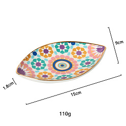 Разноцветный Поднос для демонстрации ювелирных изделий из керамики для глаз, Органайзер для ювелирных изделий, для хранения ожерелий, колец, подвесок, красочный, 15x9x1.8 см