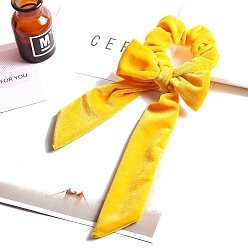 Золотистый Бархатные резинки для волос, аксессуары для волос для женщин и девочек, бантом, золотые, 150x90 мм