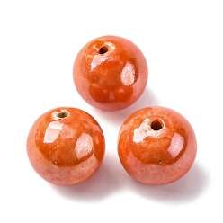 Оранжевый Бусины из полимерной глины , круглые, оранжевые, 14.5 мм, отверстие : 1.8 мм