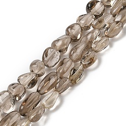 Дымчатый Кварц Природный дымчатый кварц нитей бисера, самородки, упавший камень, 7~9x4~5.5x3.5~5 мм, отверстие : 0.7 мм, около 56 шт / нитка, 15.16'' (38.5 см)