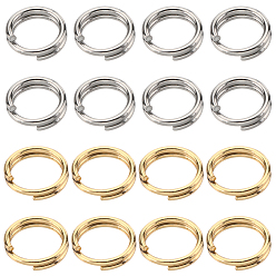 Золотой & Цвет Нержавеющей Стали 400шт. 2 цвета 304 разъемные кольца из нержавеющей стали, кольца с двойной петлей, золотые и нержавеющая сталь цвет, 5x1 мм, внутренний диаметр: 3.7~3.8 мм, одиночный провод: 0.5~0.6 мм, 200 шт / стиль