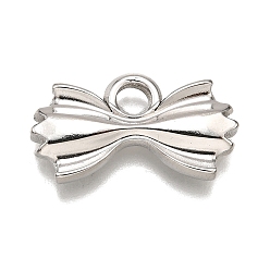 Нержавеющая Сталь Цвет 304 подвески из нержавеющей стали, очарование бантом, анти-тускнение, цвет нержавеющей стали, 13.5x23.5x4 мм, отверстие : 3.5 мм