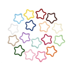 (52) Непрозрачная лаванда Окрашенные распылением пружинные кольца из сплава, звезда, разноцветные, 47x47.5x5.5 мм