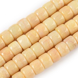 Мокасин Нити из окрашенных стеклянных бусин с эффектом омбре, имитация нефрита, колонка, мокасин, 10x7.5 мм, отверстие : 1.6 мм, около 50 шт / нитка, 14.57'' (37 см)