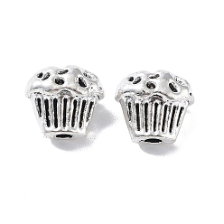 Античное Серебро Тибетский стиль сплава шарика, торт, античное серебро, 9.5x10.5x6.5 мм, отверстие : 1.8 мм, 333 шт / 500 г