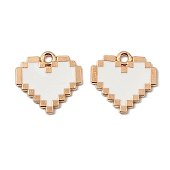 Белый Подвески из эмали и сплава, золотые, шарма сердца, белые, 17x17.5x1 мм, отверстие : 1.8 мм