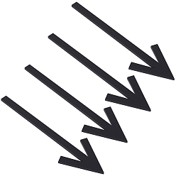 Черный 4шт. акриловые стрелки для обозначения туалетов и общественных мест, чёрные, 210x59x3 мм