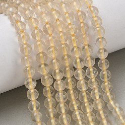 Лимонный Кварц Нити из натуральных бусин лимонного кварца (обработанных нагреванием), круглые, 6~6.5 мм, отверстие : 0.8 мм, около 63 шт / нитка, 15.04''~15.24'' (38.2~38.7 см)