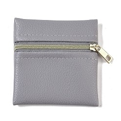 Темно-Серый Сумки на молнии для хранения ювелирных изделий из искусственной кожи, для сережек, Кольца, Браслеты, квадратный, темно-серый, 8x8x0.7 см