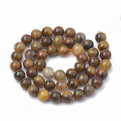 Pietersite Natural Pietersite Beads Strands, Dyed, Round, 8~9mm, Hole: 1mm, about 45~48pcs/strand, 15.7 inch