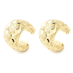 Настоящее золото 18K Массивные латунные серьги-манжеты, без кадмия и без свинца, долговечный, стойки покрытие, текстурированный c-образный, реальный 18 k позолоченный, 12.5x13.5x10 мм