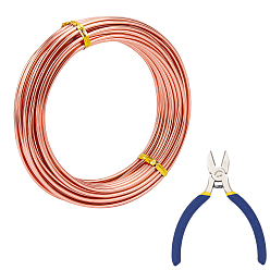 Сэнди Коричневый Наборы ювелирных изделий в проволочной обертке своими руками, с алюминиевой проволокой и железными кусачками, песчаный коричневый, 10 датчик, 2.5 мм, 10 м / рулон, 1roll / комплект