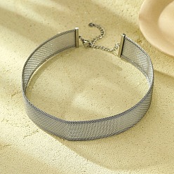 Нержавеющая Сталь Цвет 304 Женские ожерелья-чокеры из нержавеющей стали, цвет нержавеющей стали, 17.87 дюйм (45.4 см)