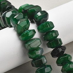 Зеленый Природный агат бисер нитей, окрашенная и подогревом, граненые, рондель, зелёные, 15~17x15~17x9~11 мм, отверстие : 1.2 мм, около 19~21 шт / нитка, 6.89''~7.48'' (17.5~19 см)