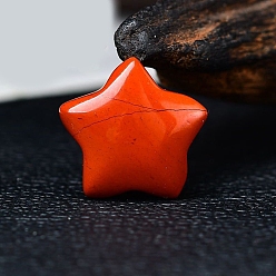 Красный Камень Украшения из натуральной красной яшмы в виде звезд, для украшения рабочего стола домашнего офиса, 15x15 мм