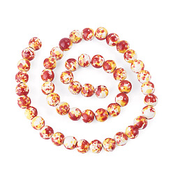 Red 2 Strands Synthetic Turquoise Dyed Beads Strands, Round, Red, 7~8x7~8mm, Hole: 1mm, about 50pcs/strand, 14.29~14.65''(36.3~37.2cm)