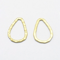 Без Покрытия Латунные соединительные колечки, без свинца, без кадмии и без никеля, слеза, сырой (без покрытия), 17.5x12x1 мм