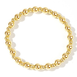Doré  Bracelets extensibles ronds en laiton de style bohème, or, 6.89 pouce (17.5 cm)