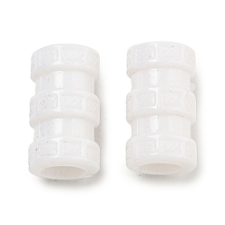 Weiß Opake Acrylperlen europäischen, Großloch perlen, Kolumne, weiß, 18x10 mm, Bohrung: 6.5 mm, ca. 630 Stk. / 500 g