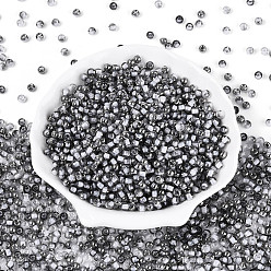 Белый Прозрачные внутри цветные стеклянные бусины, круглые, белые, 4x3 мм, отверстие : 1.4~1.5 мм, о: 7500 шт / 450 г