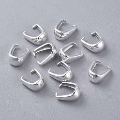 Silver 304 Stainless Steel Snap on Bails, Silver, 7.5x6x4mm, Pin: 0.8x0.5mm