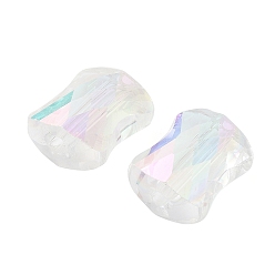 Прозрачный АВ Гальванические стеклянные бусины, AB цвет, граненая подушка, ясно AB, 10x8x6 мм, отверстие : 1.6 мм