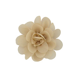 Leichtes Khaki Handgefertigte gewebte Ornament-Accessoires, 3d Blume aus Chiffonstoff, leichtes Khaki, 50 mm