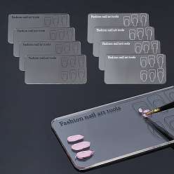 (52) Непрозрачная лаванда 8шт. 2 цветовая палитра из прозрачного акрила, косметический косметический инструмент для ногтей, прямоугольные, разноцветные, 108x54x2.5 мм, 4 шт / цвет