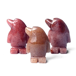 Фиолетовый Авантюрин Резные фигурки целебных пингвинов из натурального фиолетового авантюрина, Украшения из камня с энергией Рейки, 27x18 мм