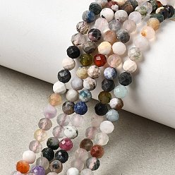 Смешанные камни Природных драгоценных камней смешанного бисер нитей, граненые, круглые, 4 мм, отверстие : 0.8 мм, около 48 шт / нитка, 7.68'' (19.5 см)