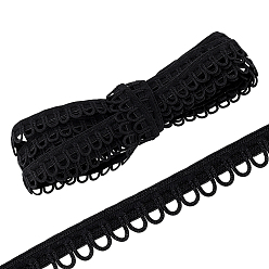 Noir Ruban de dentelle en polyester de m, coupe de fleurs pour la décoration de robe de mariée, noir, 20 pouces (1/2 mm), environ 12 yards (21.87m)/ensemble