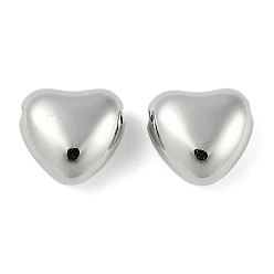 Платина CCB пластиковые шарики, сердце, платина, 10x10.5x5.5 мм, отверстие : 1.2 мм
