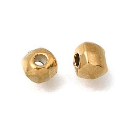 Настоящее золото 18K 304 из нержавеющей стали бусы, ионное покрытие (ip), самородки, реальный 18 k позолоченный, 4.5x4x3.5 мм, отверстие : 1.4 мм