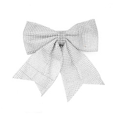 Гейнсборо Рождественские тканевые украшения с большим бантом и подвеской, для подвесных украшений на елку, светло-серые, 305x270x30 мм