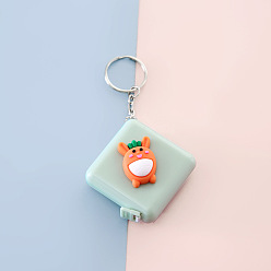 Бледно-бирюзовый Квадратная пластиковая рулетка, мягкая выдвижная швейная рулетка, для тела, шитье, портной, ткань, бледные бирюзовая, 48x48 мм