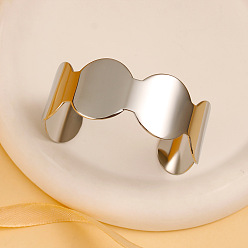 Нержавеющая Сталь Цвет 304 открытые браслеты-манжеты из нержавеющей стали, широкие браслеты для женщин, плоско-круглые, цвет нержавеющей стали, 1 дюйм (2.45 см), внутренний диаметр: 2-1/2 дюйм (6.25 см)