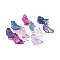 Wing Резные бусины из натурального флюорита, крыло, 18x10 мм