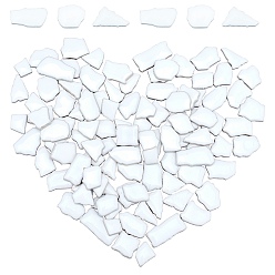 Белый Мозаика из керамогранита, мозаика неправильной формы, для поделок из мозаики своими руками, рамки для картин и многое другое, белые, 5~30x5~20x4 мм, Около 77 шт / 200 г, 200 г / мешок