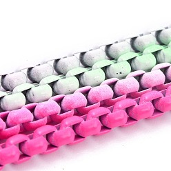 Разноцветный Экологически чистые латунные цепочки ручной работы, окрашенные распылением, пайки, с катушкой, красочный, 4x4 мм, 32.8 футов (10 м) / рулон