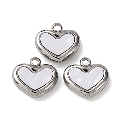 Сердце 304 подвески из нержавеющей стали смолы, сердце, 11x11.5x3.5 мм, отверстие : 1.8 мм