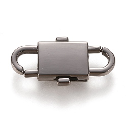 Gunmetal Adjustable Alloy Chain Buckles, for Chain Strap Bag Accessories, Gunmetal, 32x17x4.5mm, Hole: 6x6mm