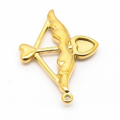 Золотой Шкентели нержавеющей стали, талисман в виде лука и стрелы в форме сердца, золотые, 32x22 мм