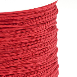 Red Polyester Cords, Red, 0.5~0.6mm, about 131.23~142.16 yards(120~130m)/roll