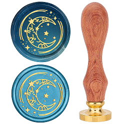 Луна Латунные восковые печати с деревянной ручкой, для diy scrapbooking, луна, 25 мм