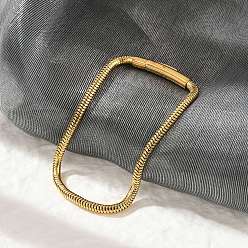 Золотой 304 женские браслеты-змейки из нержавеющей стали, ионное покрытие (ip), с магнитной застежкой, золотые, 7-5/8x1/8 дюйм (19.3x0.3 см)
