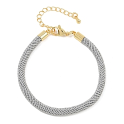 Светло-серый 4.5 изготовление браслета из круглого нейлонового шнура миланского диаметра 202мм, с латунными выводами и 6.85 застежками из лобстера из нержавеющей стали, золотые, долговечный, стойки покрытие, светло-серый, 17.4 дюйм ({2} см)